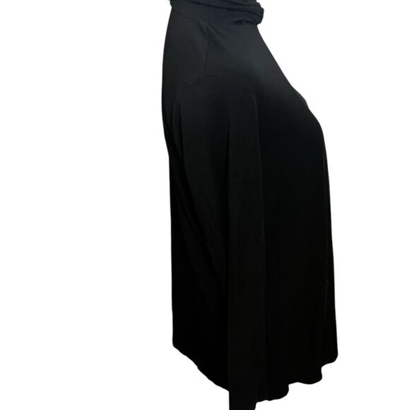 EILEEN FISHER Fine Jersey Scrunch Neck Top black small turtleneck - Picture 3 of 10